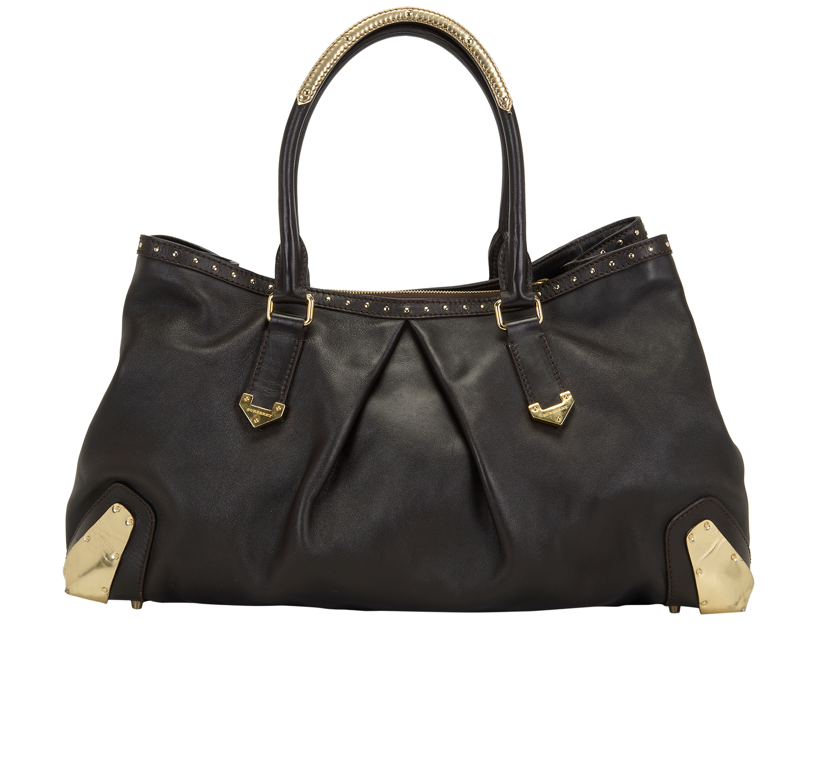 Studded Tote, &pound;175, Handbags, Black, Leather, Back view